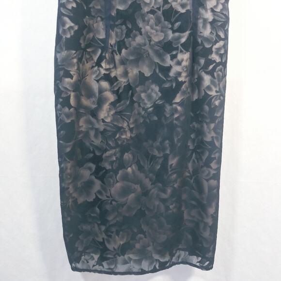 Alyn Paige Vintage Blue Dress Velour Floral Pattern Size 7/8 - Picture 4 of 9